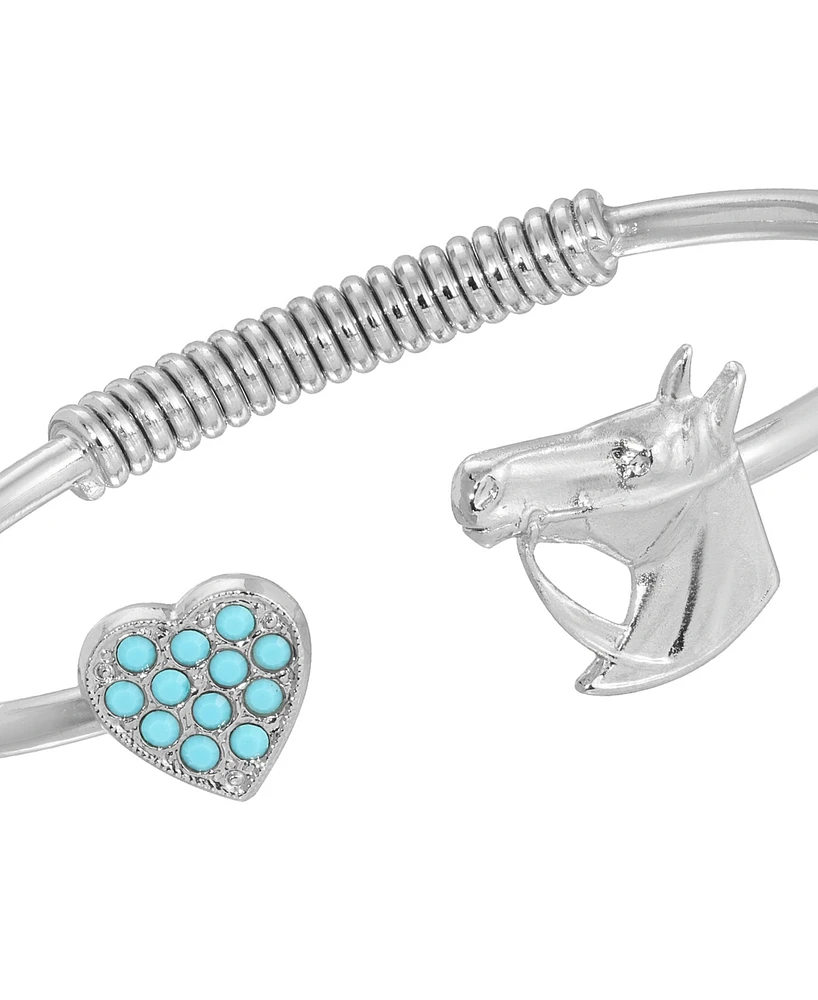 2028 Crystal Heart Cuff Bracelet