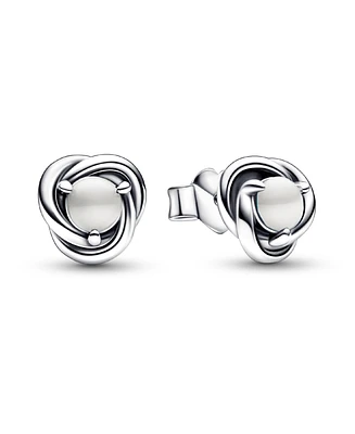 Pandora June White Eternity Circle Stud Earrings
