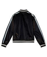 Women's Mitchell & Ness Black Distressed Dallas Cowboys Raglan Satin Full-Snap Jacket