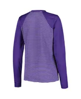 Women's Antigua Purple Minnesota Vikings Maverick Waffle Henley Long Sleeve T-shirt