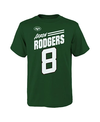 Big Boys Aaron Rodgers Green New York Jets Name and Number Tilt T-shirt