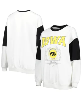 Women's Gameday Couture White Iowa Hawkeyes It's A Vibe Dolman Pullover Sweatshirt