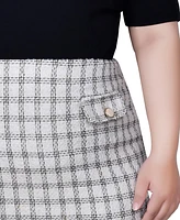 Ny Collection Plus Size Slim Double Knit Skirt