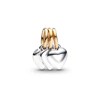 Pandora Sterling Silver Two-Tone Splitable Friendship Triple Dangle Charm