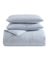 Eddie Bauer Ticking Stripe Cotton Percale 2 Piece Duvet Cover Set, Twin