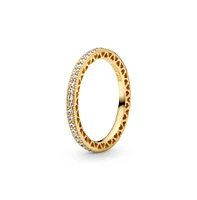 Pandora Cubic Zirconia Signature Sparkle Hearts Ring