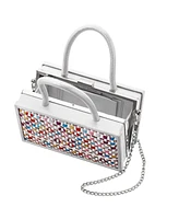 Nina Woven Glitter Frame Clutch