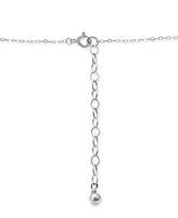 Giani Bernini Cubic Zirconia Textured Heart Pendant Necklace in Sterling Silver, 16" + 2" extender, Created for Macy's