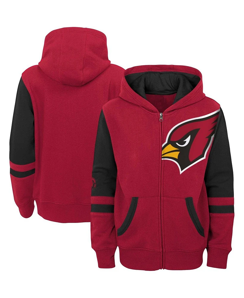 Big Boys Cardinal Arizona Cardinals Colorblock Full-Zip Hoodie