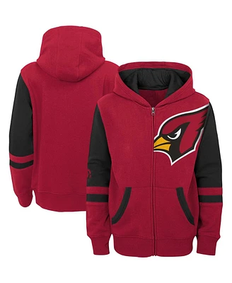 Big Boys Cardinal Arizona Cardinals Colorblock Full-Zip Hoodie