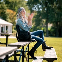 Alpcour Reclining Stadium Seat - Waterproof Foldable Camping Chair with Extra Thick Padding and Wide Back Support