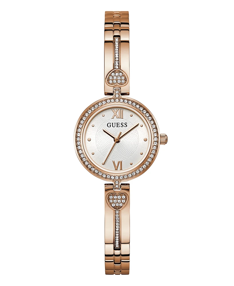 Guess Women's Analog Rose Gold-Tone Stainless Steel Watch 27mm
