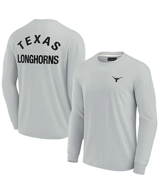 Men's and Women's Fanatics Signature Gray Texas Longhorns Super Soft Long Sleeve T-shirt