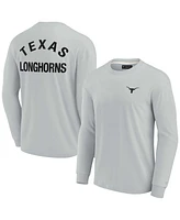 Men's and Women's Fanatics Signature Gray Texas Longhorns Super Soft Long Sleeve T-shirt