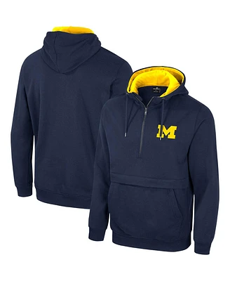 Men's Colosseum Navy Michigan Wolverines Half-Zip Hoodie