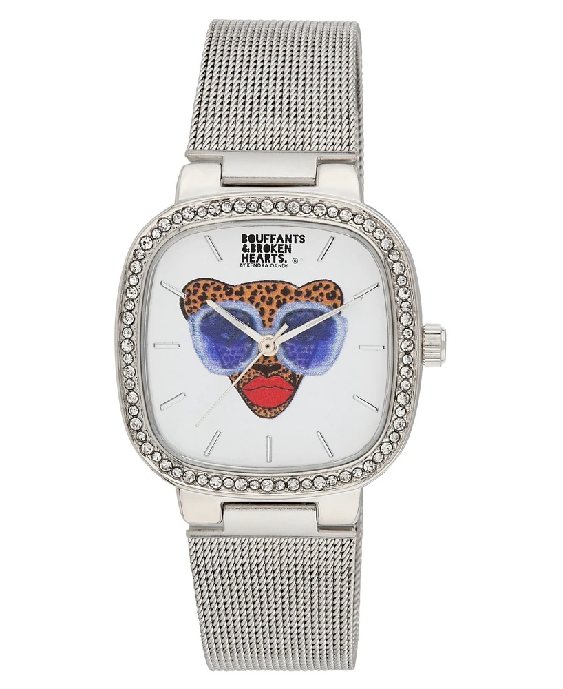 Kendra Dandy Women's Quartz Bouffants and Broken Hearts Silver-Tone Mesh Alloy Watch 32mm
