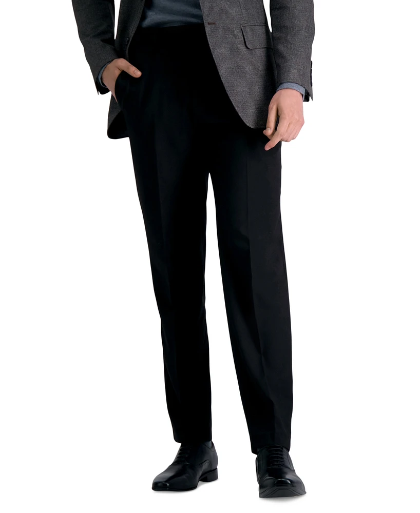 Haggar Men's Premium Comfort Straight-Fit 4-Way Stretch Wrinkle-Free Flat-Front Dress Pants