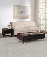 Manhattan Comfort Duane 2-Piece Medium Density Fibreboard Ribbed End Table and Coffee Set