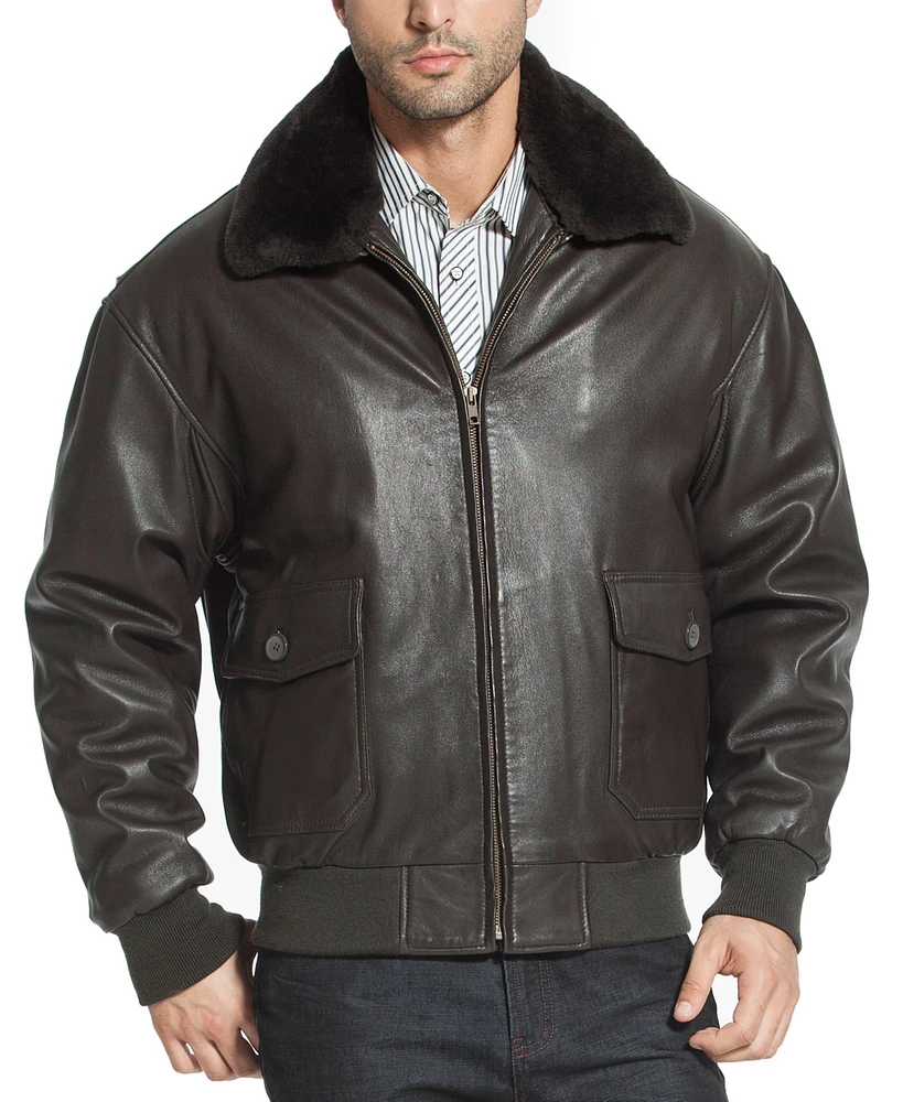 Landing Leathers Men G-1 Leather Flight Bomber Jacket