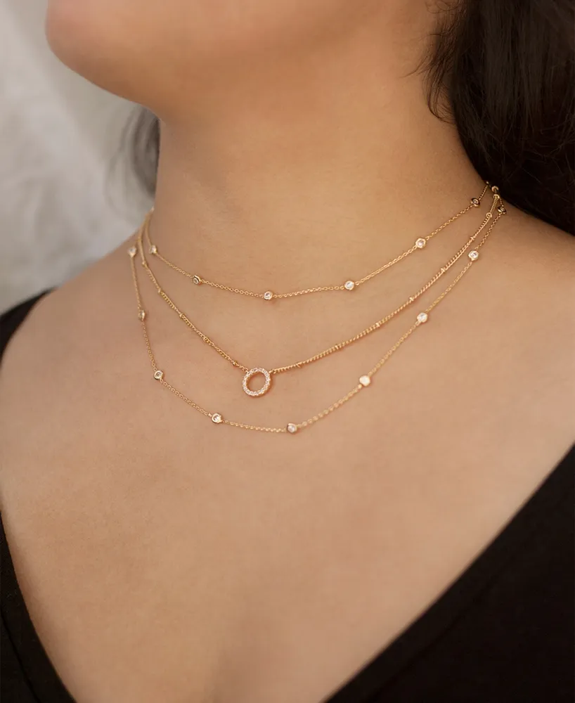 Ettika Monroe Crystal Strand Layered Necklace