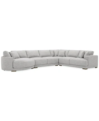 Closeout! Vasher 166" 4-Pc. Fabric Sectional Sofa with Cuddler, Created for Macy's