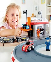 Hape Race Car Transporter Towing Playset
