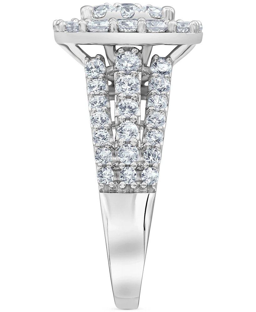 Diamond Halo Three Piece Bridal Set (3 ct. t.w.) in 14k White Gold
