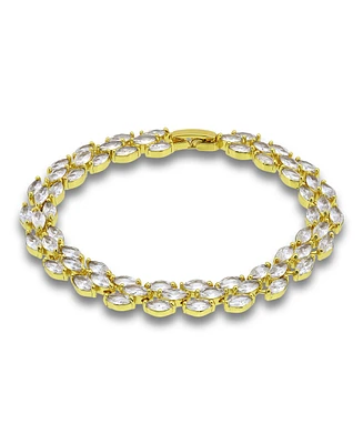 Macy's Cubic Zirconia Marquise Stone 3 Row Bracelet