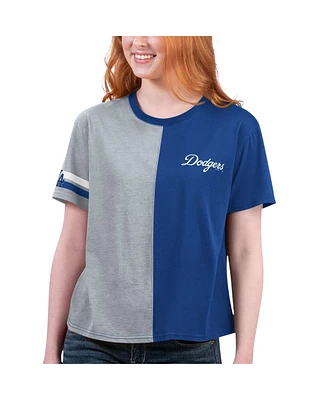 Women's Starter Royal, Gray Los Angeles Dodgers Power Move T-shirt