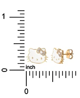 Hello Kitty Diamond & Enamel Stud Earrings (1/20 ct. t.w.) in 10k Gold