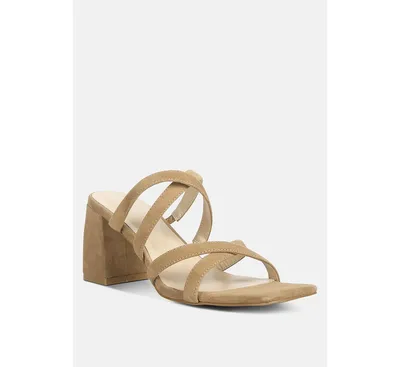 Valentina Womens strappy casual block heel sandals
