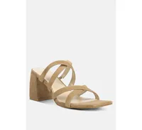 Valentina Womens strappy casual block heel sandals