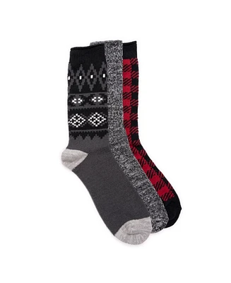 Muk Luks Men's 3 Pair Pack Microfiber Boot Socks