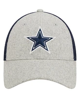 Men's New Era Heather Gray, Navy Dallas Cowboys Pop Trucker 9FORTY Adjustable Hat