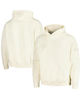Men's Pro Standard Aaron Rodgers Cream New York Jets Player Name and Number Pullover Hoodie