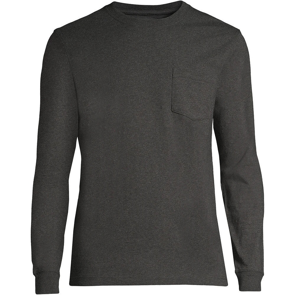 Lands' End Men's Super-t Long Sleeve T-Shirt with Pocket