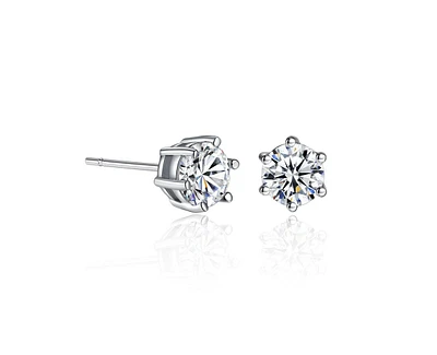 Round Cut Cubic Zirconia Stud Earrings