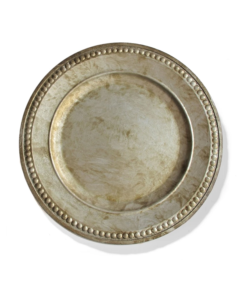 American Atelier Serveware Round Beaded Charger Plate 14"
