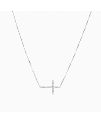 Sterling Silver Horizontal Cross Necklace – Minimalist Summer Jewelry, Trending for Summer