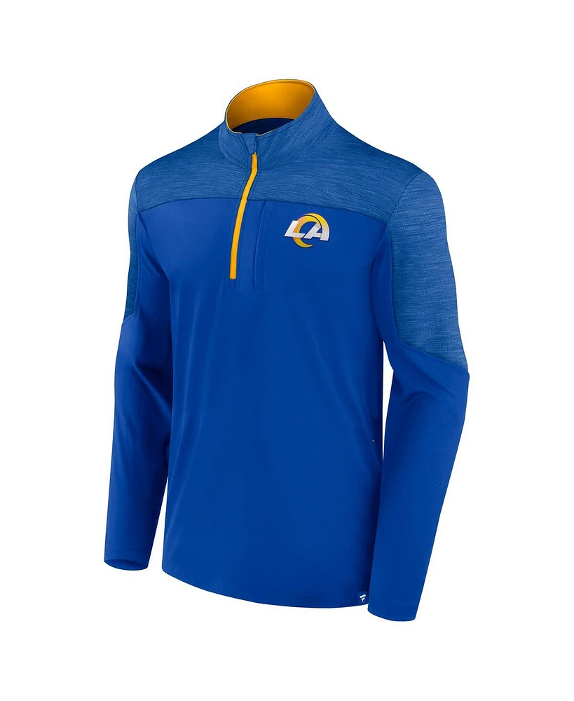 Men's Fanatics Royal Los Angeles Rams Defender Half-Zip Top
