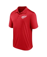 Men's Fanatics Red Detroit Red Wings Left Side Block Polo Shirt