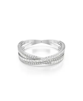 Swarovski Mixed Cuts, Infinity, White, Rhodium Plated Hyperbola Cuff Bracelet