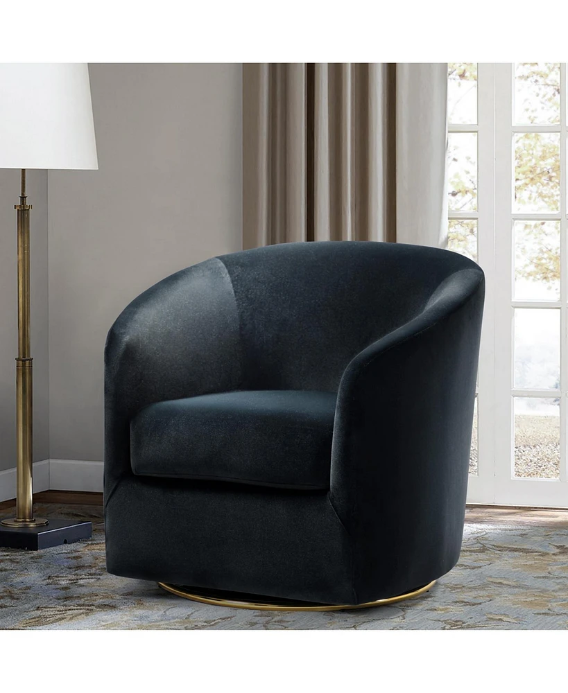 Swivel Accent Chair with Gold Metal Base for Living Room Nursery