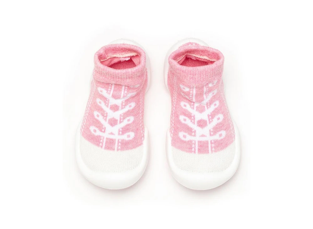 Komuello Infant Girl Breathable Washable Non-Slip Sock Shoes Sneakers - Pink