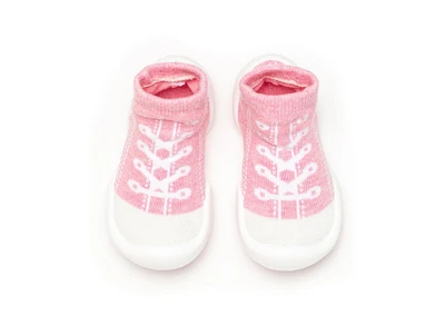 Komuello Infant Girl Breathable Washable Non-Slip Sock Shoes Sneakers - Pink