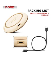 5 Core Wireless Charger (Pad), 15W Max Fast Charging, Compatible with Qi Enabled Phones, AriPods and More