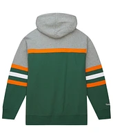Men's Mitchell & Ness Green Florida A&M Rattlers Head Coach Pullover Hoodie