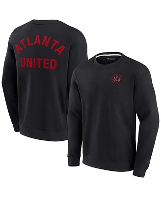 Men's and Women's Fanatics Signature Black Atlanta United Fc Super Soft Fleece Crew Sweatshirt