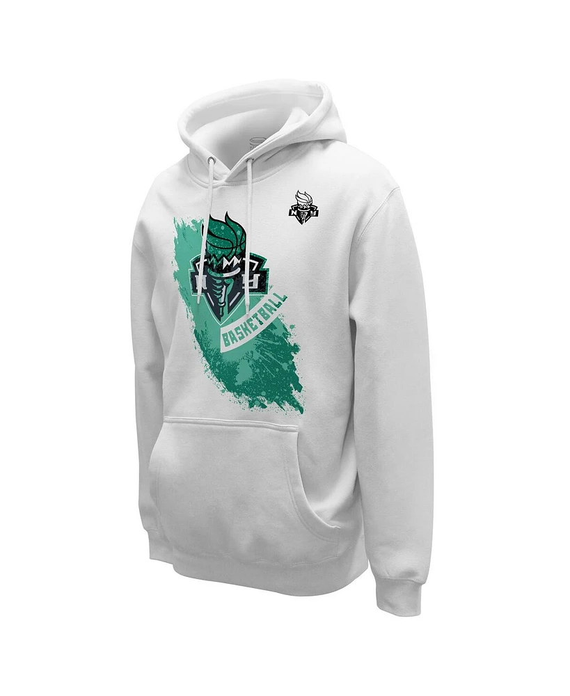 Men's and Women's Stadium Essentials White Distressed New York Liberty Splashed Pullover Hoodie