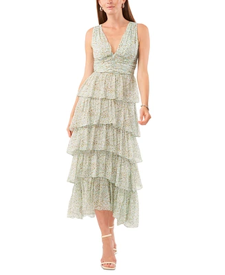 1.state Women's Sleeveless Tiered Maxi Dress